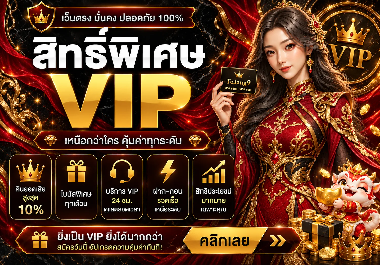 สิทธิพิเศษสมาชิก VIP ToJang9